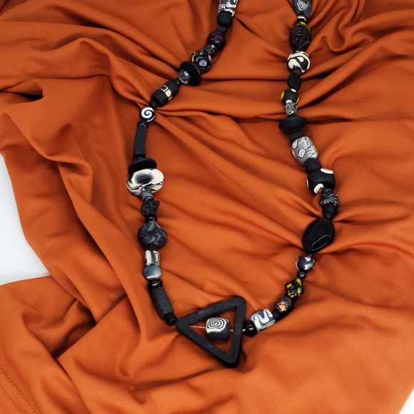 Fun yet Dark Original handmade beaded Necklace - Picture 9 of 12